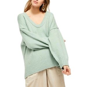 Free people brookside sweater in spearmint